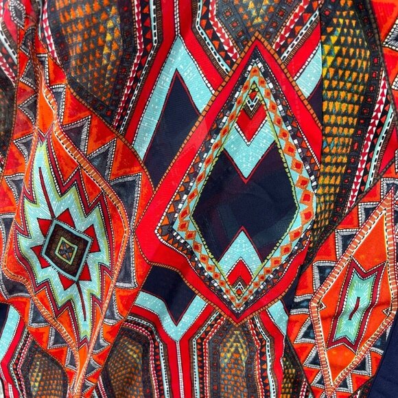 Cato‎ Womens Sleeveless Blouse Tribal Geometric Print High Low Hem Top Sz 14/16W - Picture 3 of 9